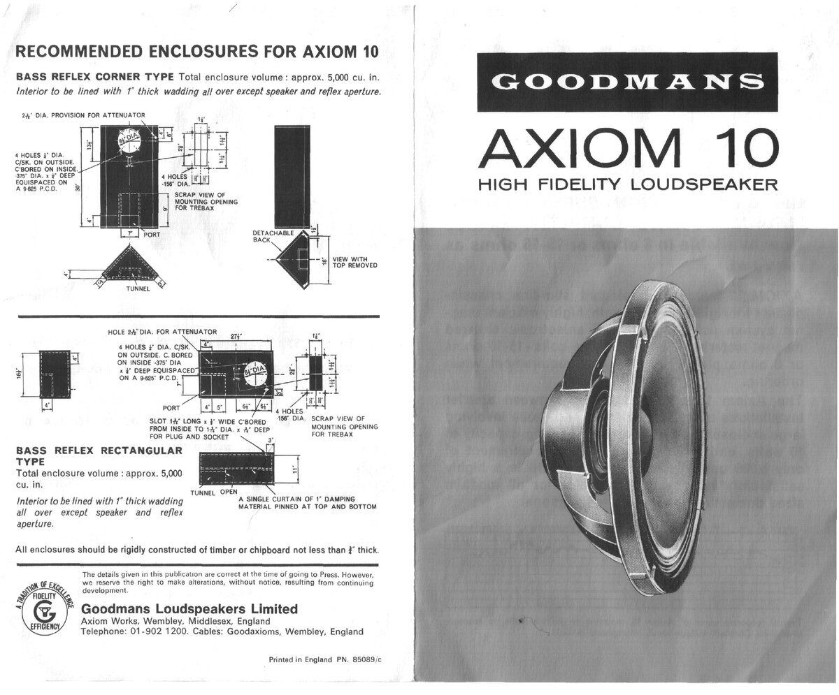 Cамодельная акустика на английских винтажных динамиках GOODMANS AXIOM 10 |  LENIVO | Дзен