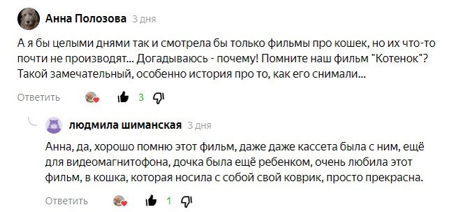 Скриншот с рекомендациями наших подписчиков.