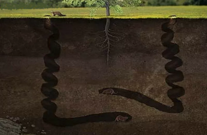 схема жилища древнего бобра