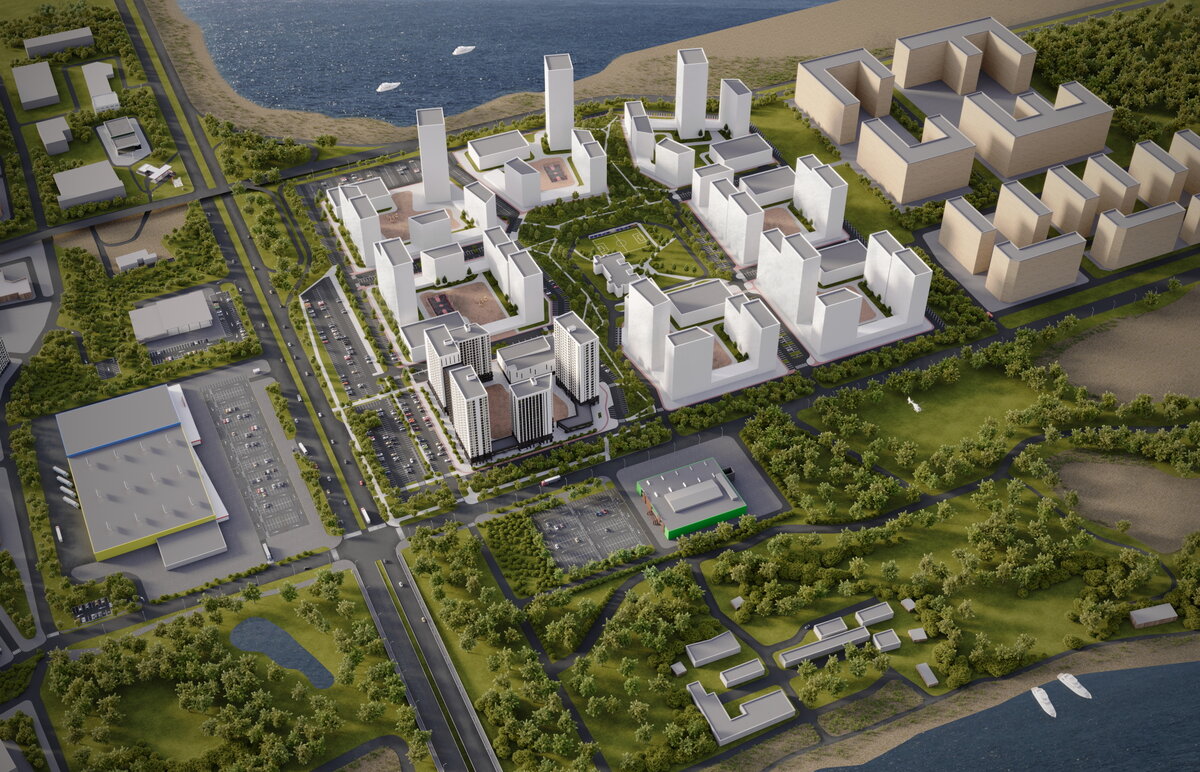 Культурные кварталы «Этика» в Тюмени у озера Алебашево