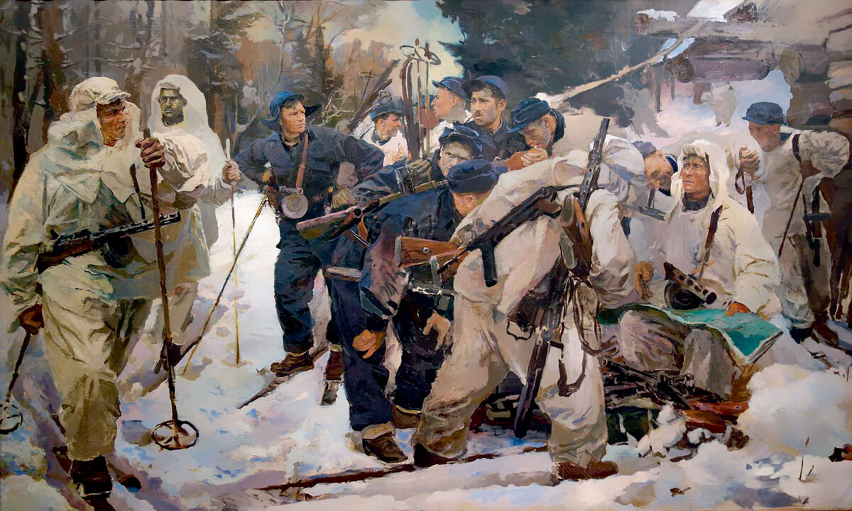 Подвиг 22 героев лыжников картина