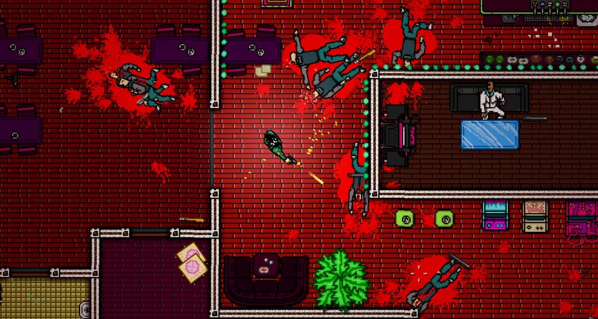 Старая, недобрая, но бесконечно веселая Hotline Miami.