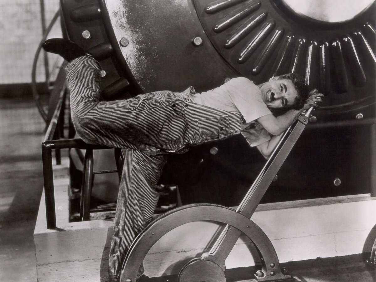 Кадр из фильма "Новые времена" реж. Ч. Чаплин