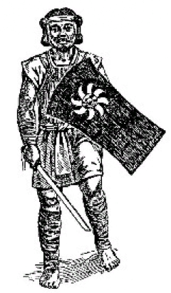 Японский воин IV века - рисунок-реконструкция.