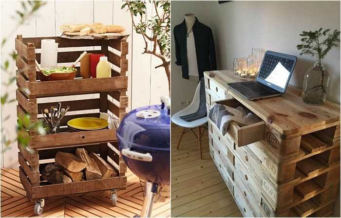 Современные изделия из паллетов, которые станут оригинальным украшением для дома и сада. 