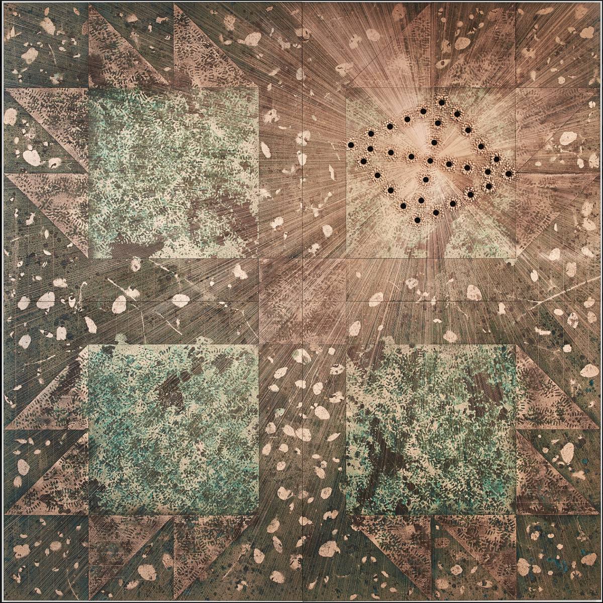 Nari Ward, Breathing Bear Paw (2019), дуб, листовая состаренная медь, медные гвозди, цена в диапазоне $250—500 тыс., галерея Lehmann Maupin.