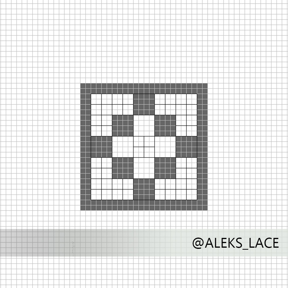 Схема узора из больших квадратов