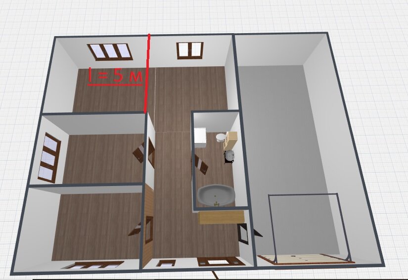 Фото №1. План дома, с отмеченным проемом