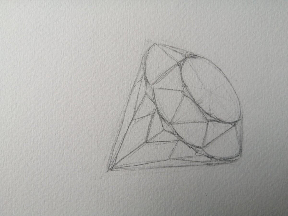 Контур бриллианту карандашом