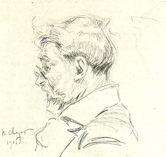 Несколько зарисовок Репина и Серова в пример