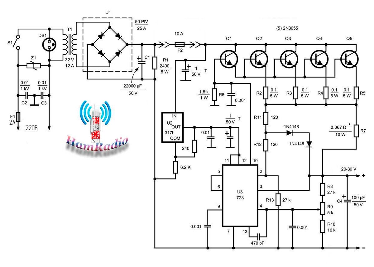 Простой мощный импульсный блок питания для питания радио электро-аппаратуры