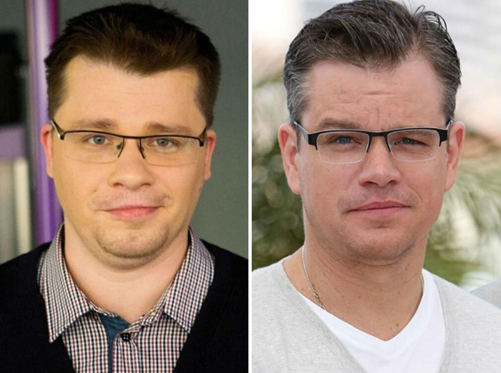 Есть очень много двойников у русских актёров и они как две капли воды.