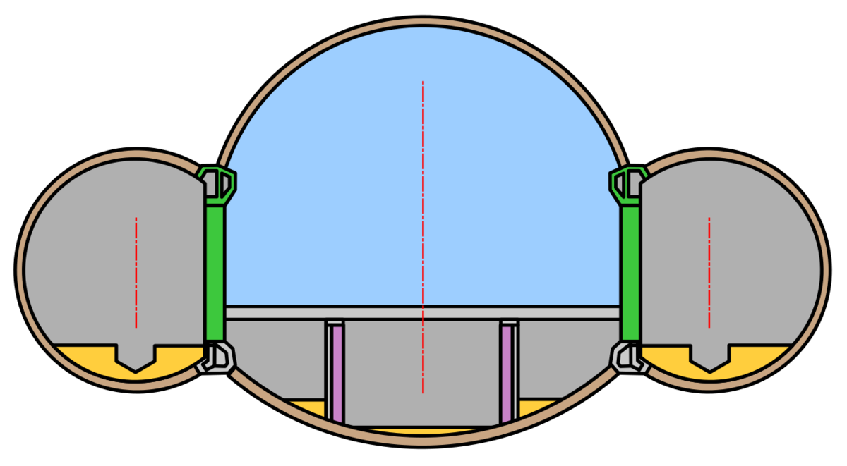 Так выглядит в разрезе станция метро закрытого типа