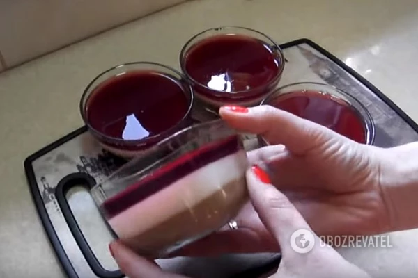 Наше трехслойное желе готово