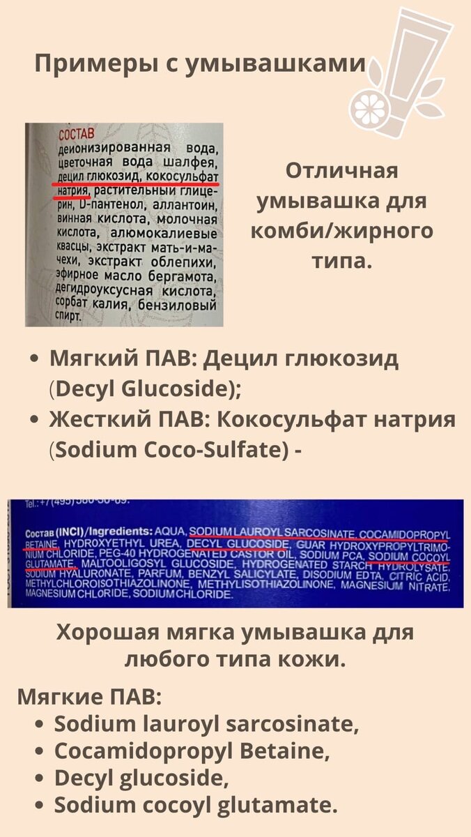 Пример разбора состава умывашки