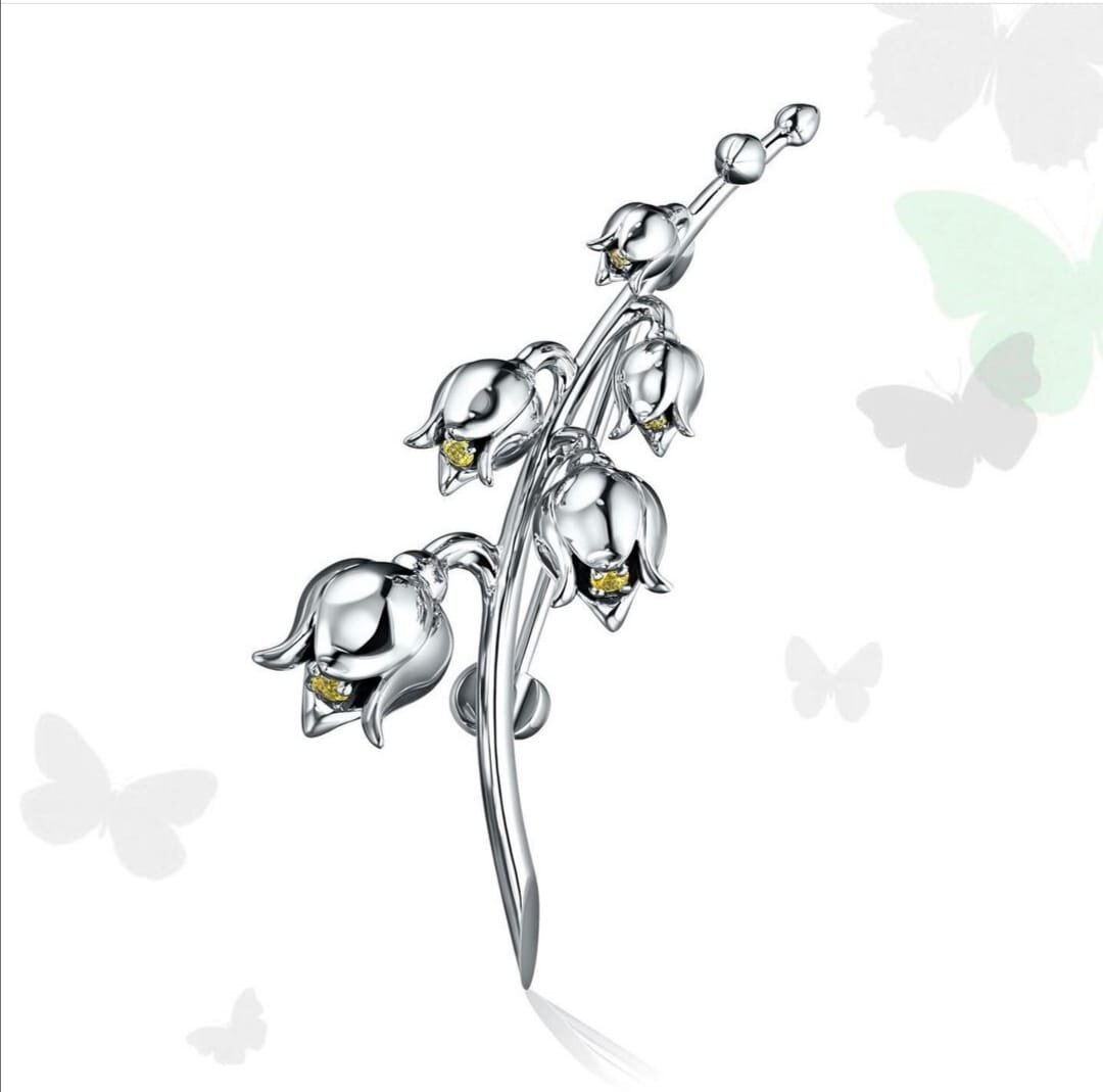 Белое золото, жёлтые сапфиры, белый родий