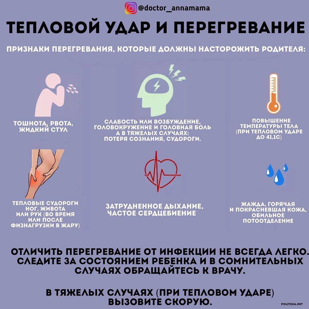 Тепловой удар симптомы у ребенка 8 лет