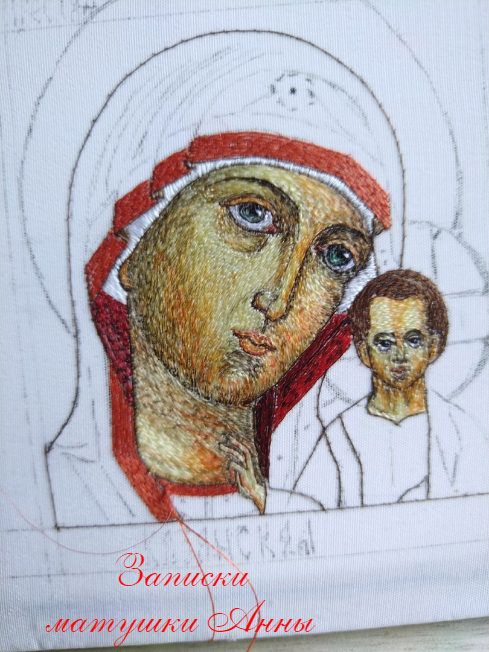 Казанская икона Богородицы в процессе изготовления, фото автора