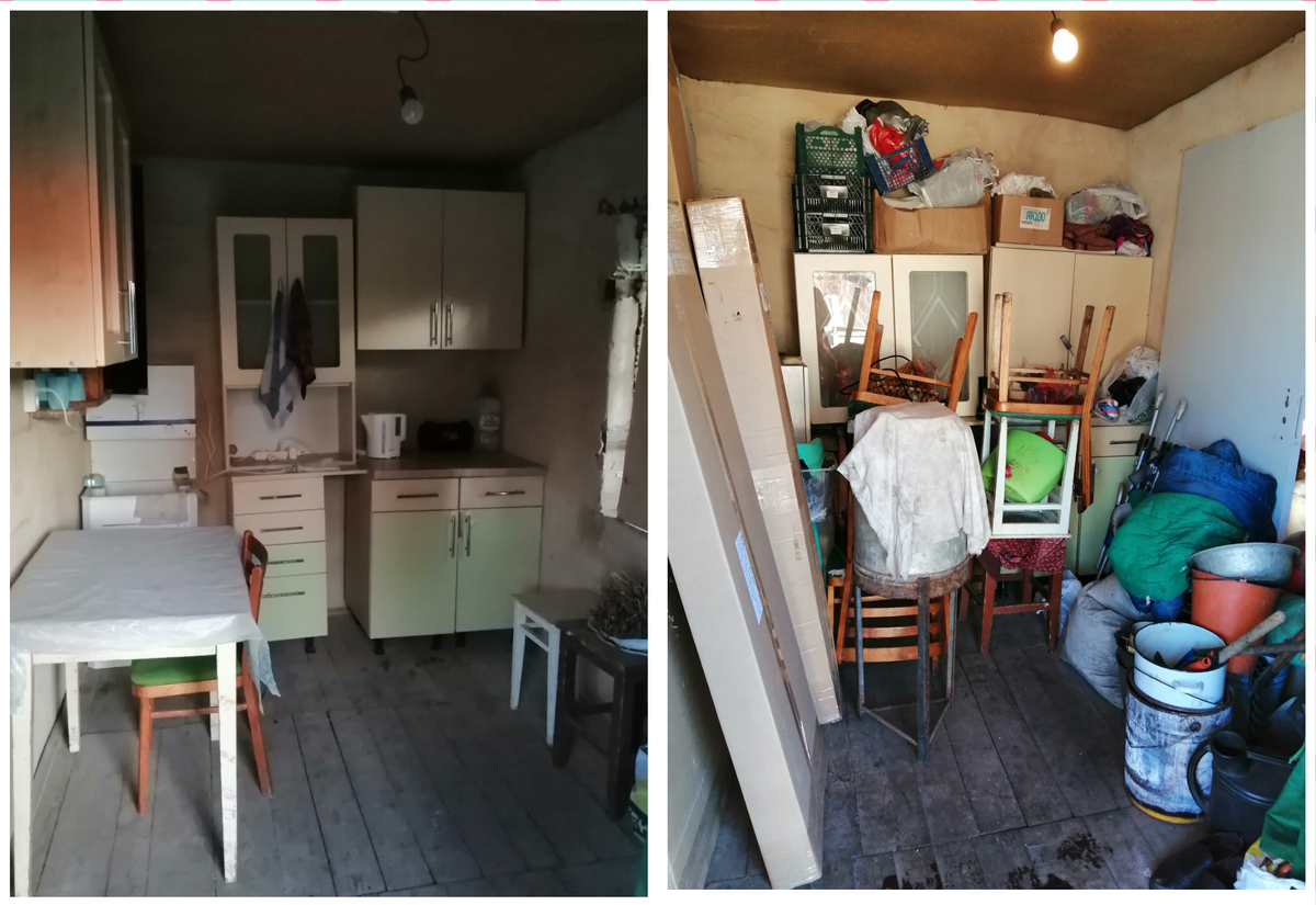 Стало /было. Кухня, она же коридор. Фото автора. 