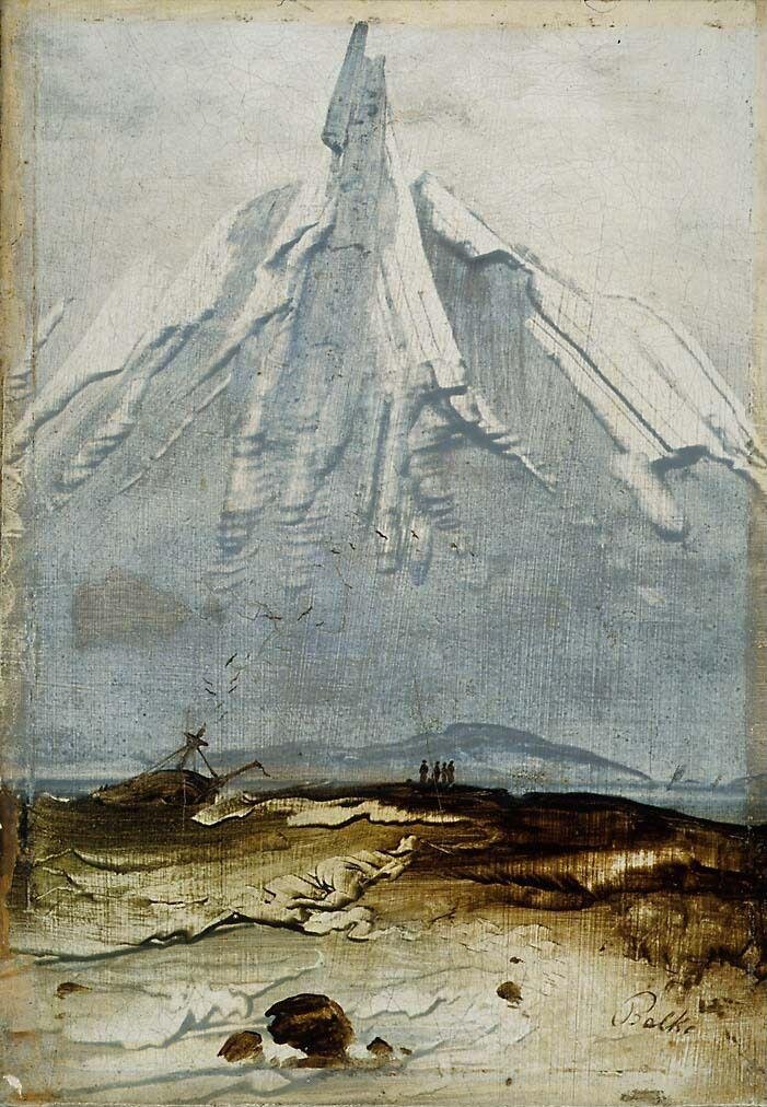 Педер Балке. Прибрежный пейзаж с затонувшими кораблями. 1860-е. Национальный музей искусства, архитектуры и дизайна, Осло
