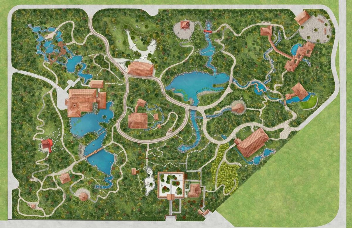 План Японского сада в Краснодаре