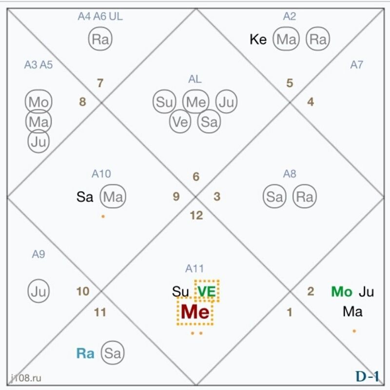 Дробная карта д12 джйотиш расшифровка