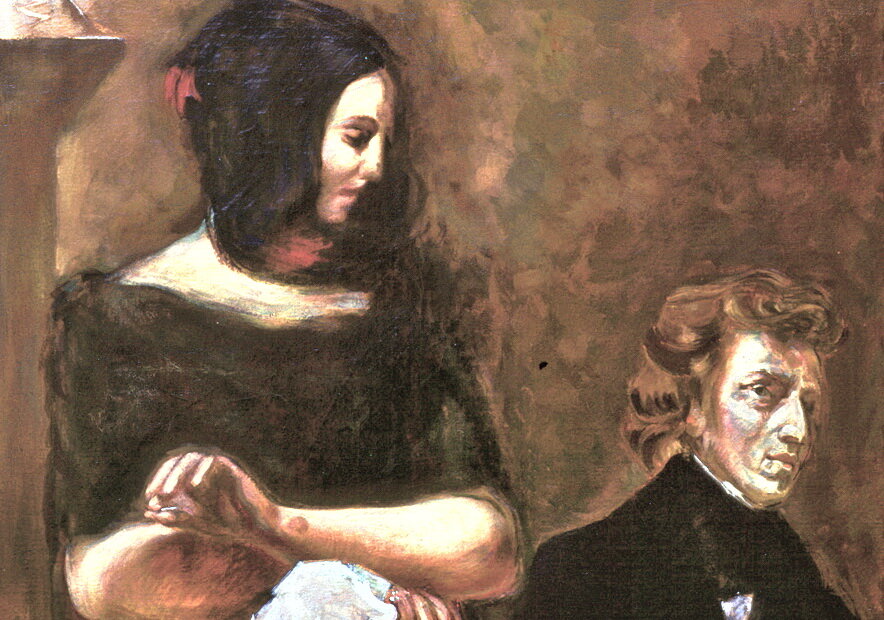 Реконструкция портрета Шопена и Санд работы Эжена Делакруа