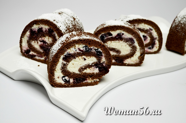 шоколадный бисквитный рулет