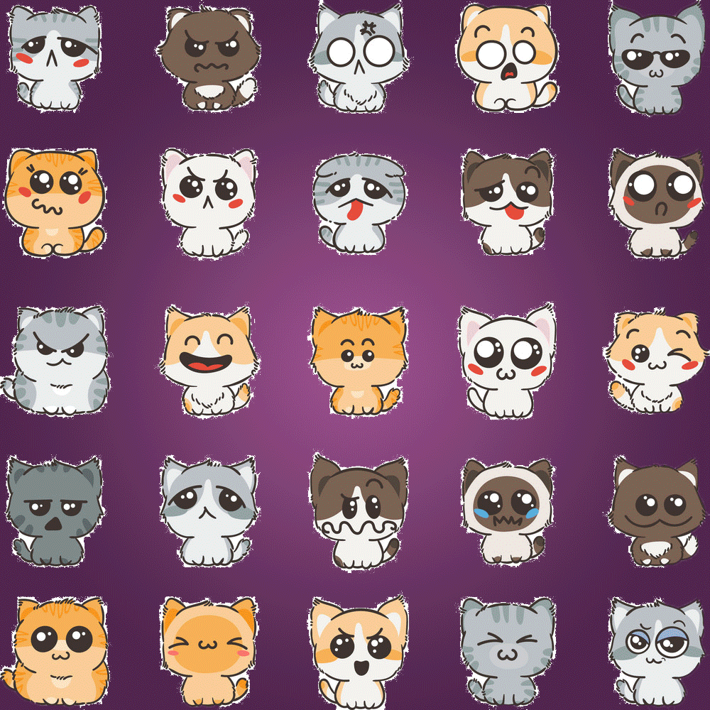 Гифка с трясущимися кошками. Две из них меняются местами