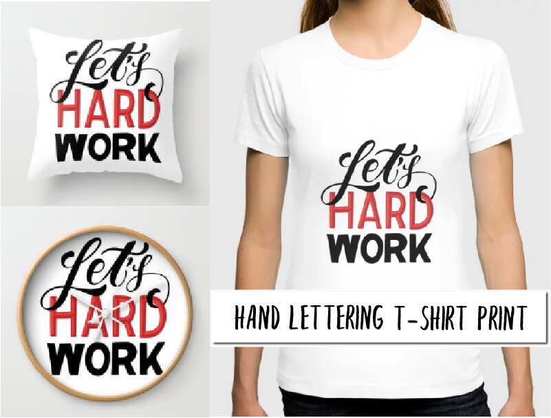 Пример продукции на сайтe https://society6.com.  Иллюстрация @cyrillic_lettering