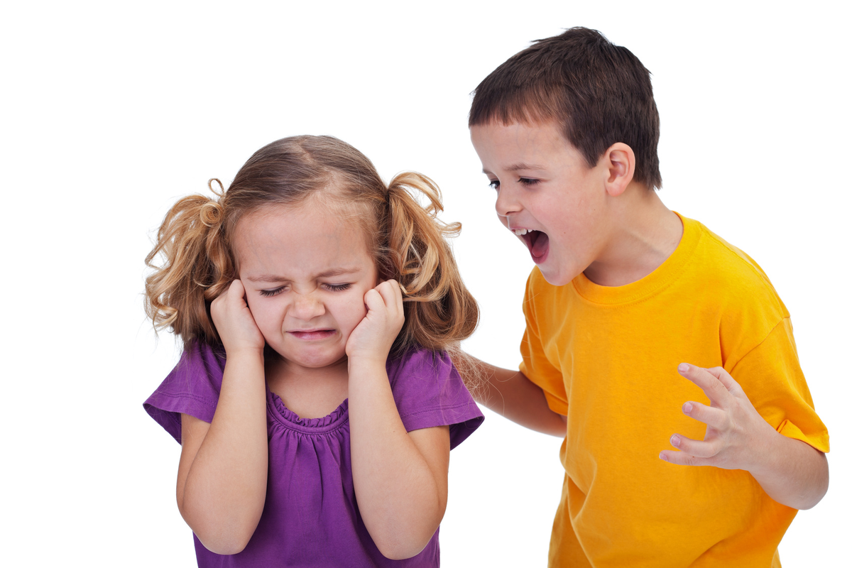 Занятие обиды. Конфликт между детьми. Агрессивный ребенок. Мальчик и девочка ругаются. Ребенок дразнит.