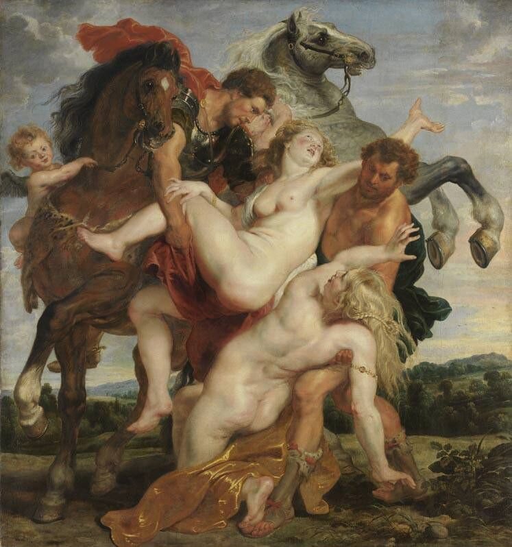 The Rape of the Daughters of Leucippus (1618)                                                                                       ("raptio" с латинского языка означает “похищение”)                                                                                                 | Музей: Alte Pinakothek (Мюнхен)