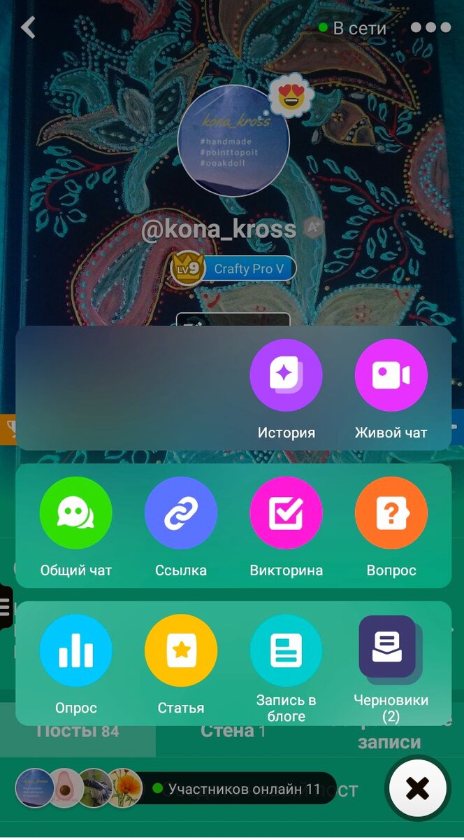 Варианты при работе в личном профиле. Открываются не сразу. А полисе повышения уровня. Его можно повысить ежедневной активностью, публикацией статей и своих работ.