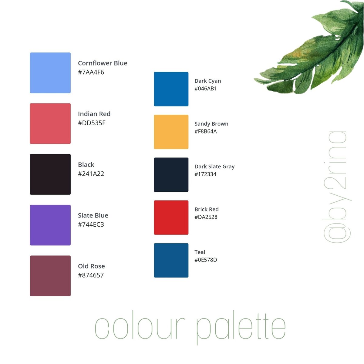 Цветовая палитра студии передачи "Верник2Верник"