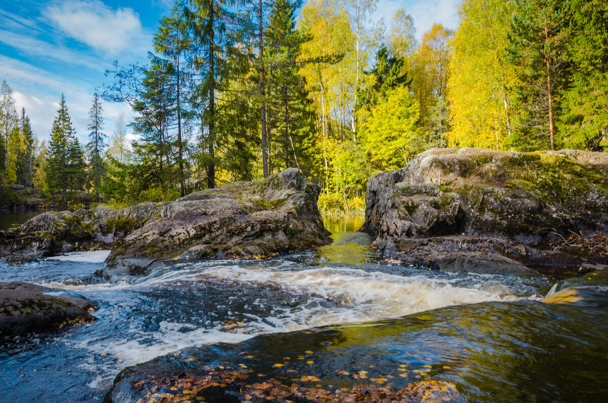 Красивые места в Карелии водопад Кивач