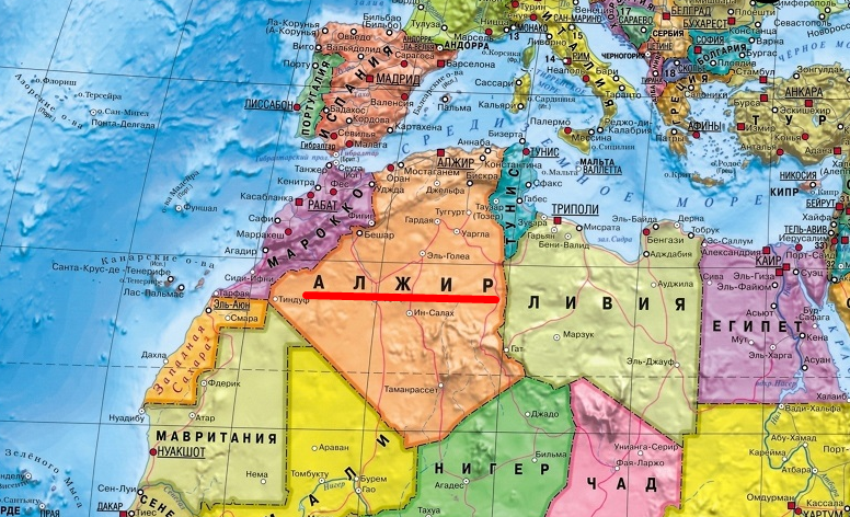 Страна ливия алжир. Алжир и Марокко на карте. Алжир на карте Африки. Алжир географическое положение на карте.