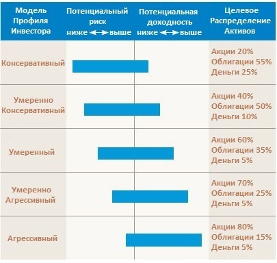 Наглядная таблица профилей инвестора