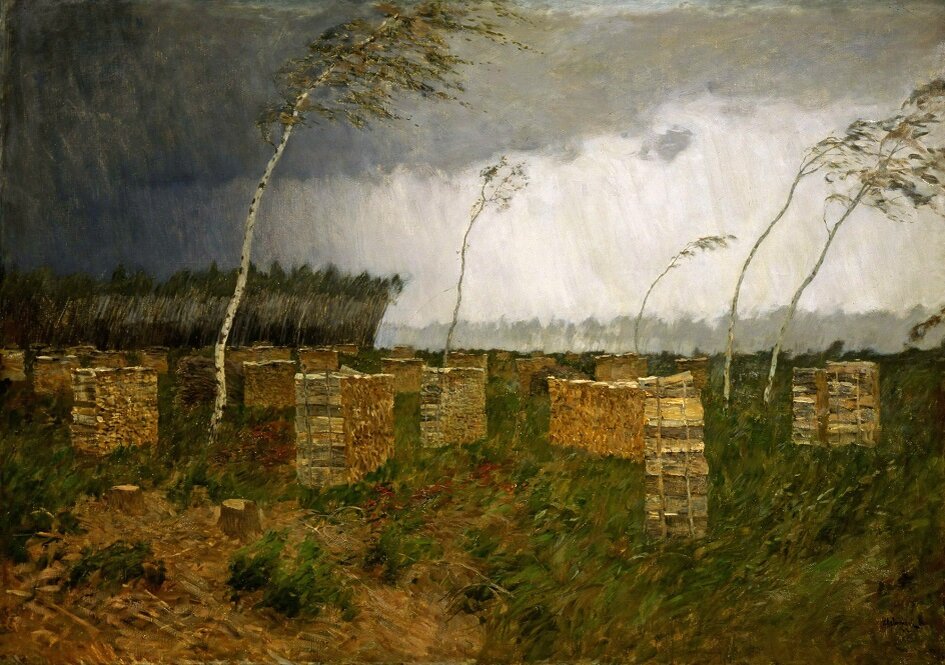 И.Левитан. "Буря.Дождь".