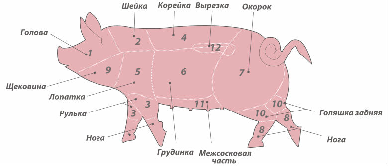 Названия разделки свинины