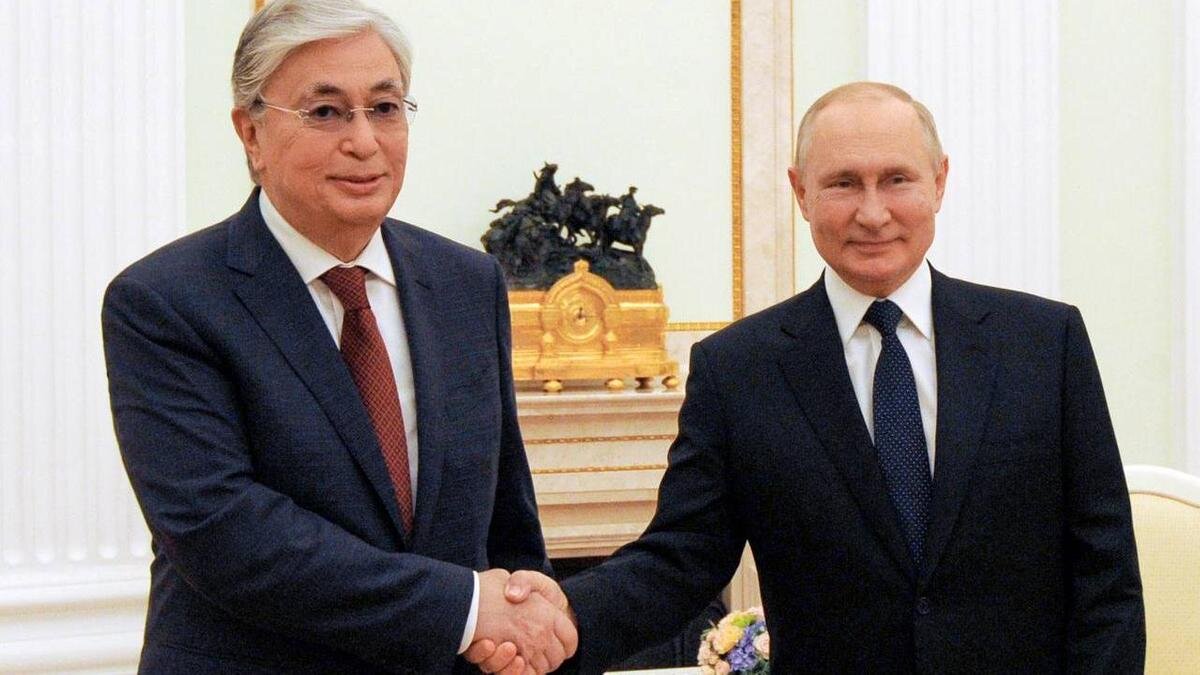    Касым-Жомарт Токаев и Владимир Путин:Акорда