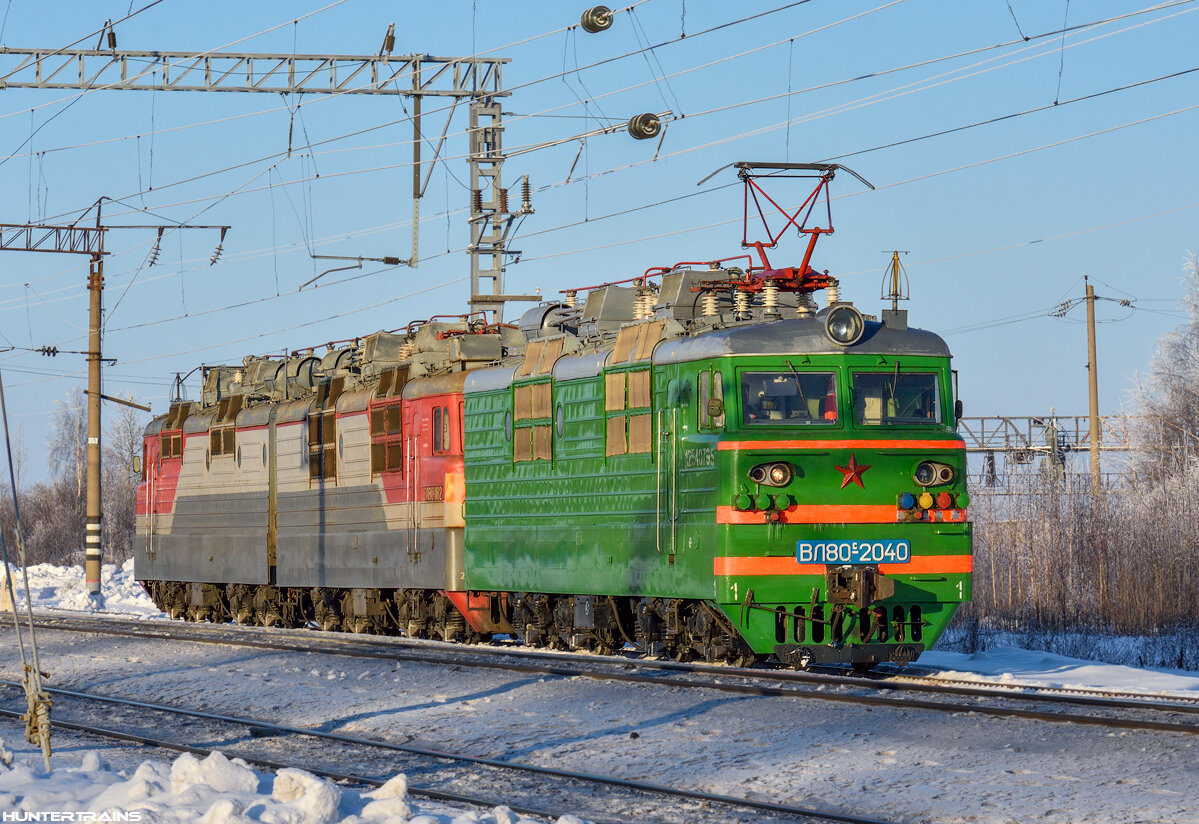 Электровоз ВЛ80С-2040. Кировская область, станция Котельнич-I, 28.01.2018  