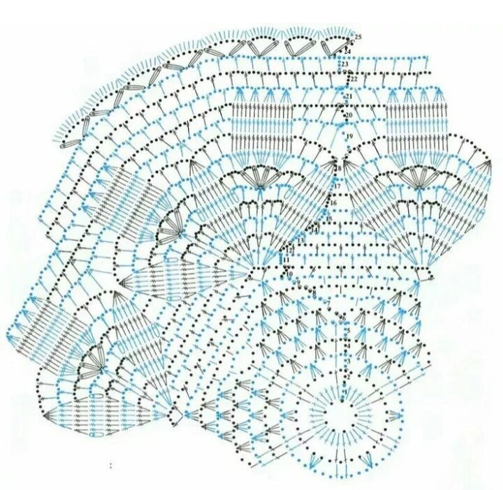 Полукруглая салфетка крючком схема