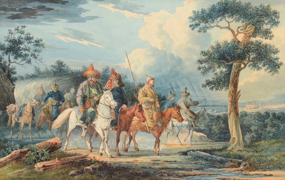  Картина Ф. Ф. Куртенера «Башкирские казаки в Европе, 1813 год», первая половина XIX века.