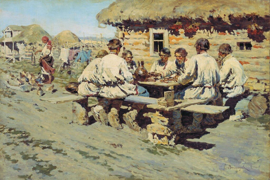 "Обед работников" Сергей Виноградов 1890