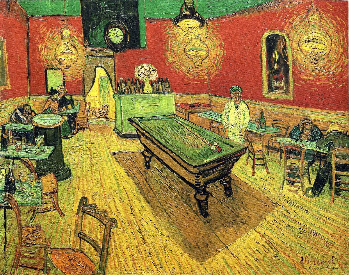 1888, Ван Гог, "Ночное кафе в Арле"