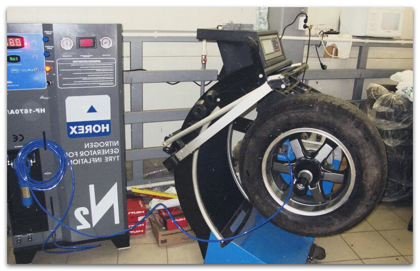 накачиваем шины, прибор для закачки азота, азот