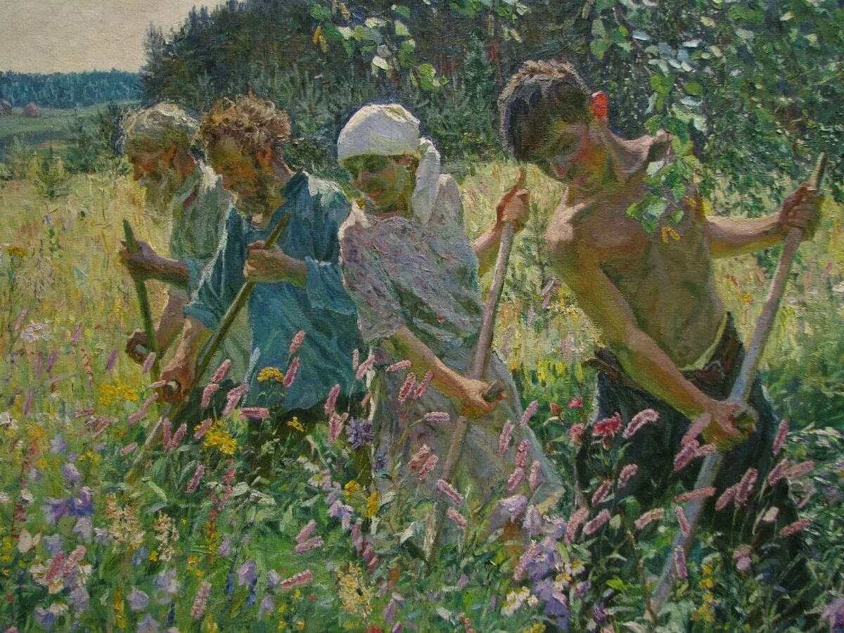 картина А.А. Пластова "Сенокос" ,1945 г.