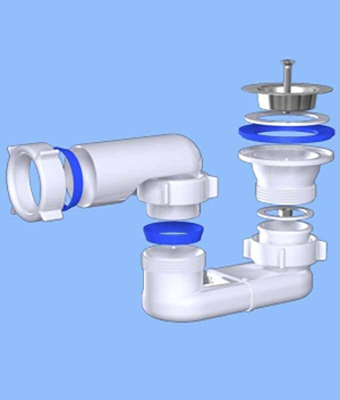 Сборка и установка сифона для раковины, ванны с переливом, мойки и поддона душевой кабины