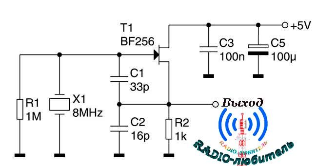 Схема кварцевого генератора