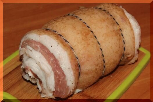 Рулет из пузанины в духовке